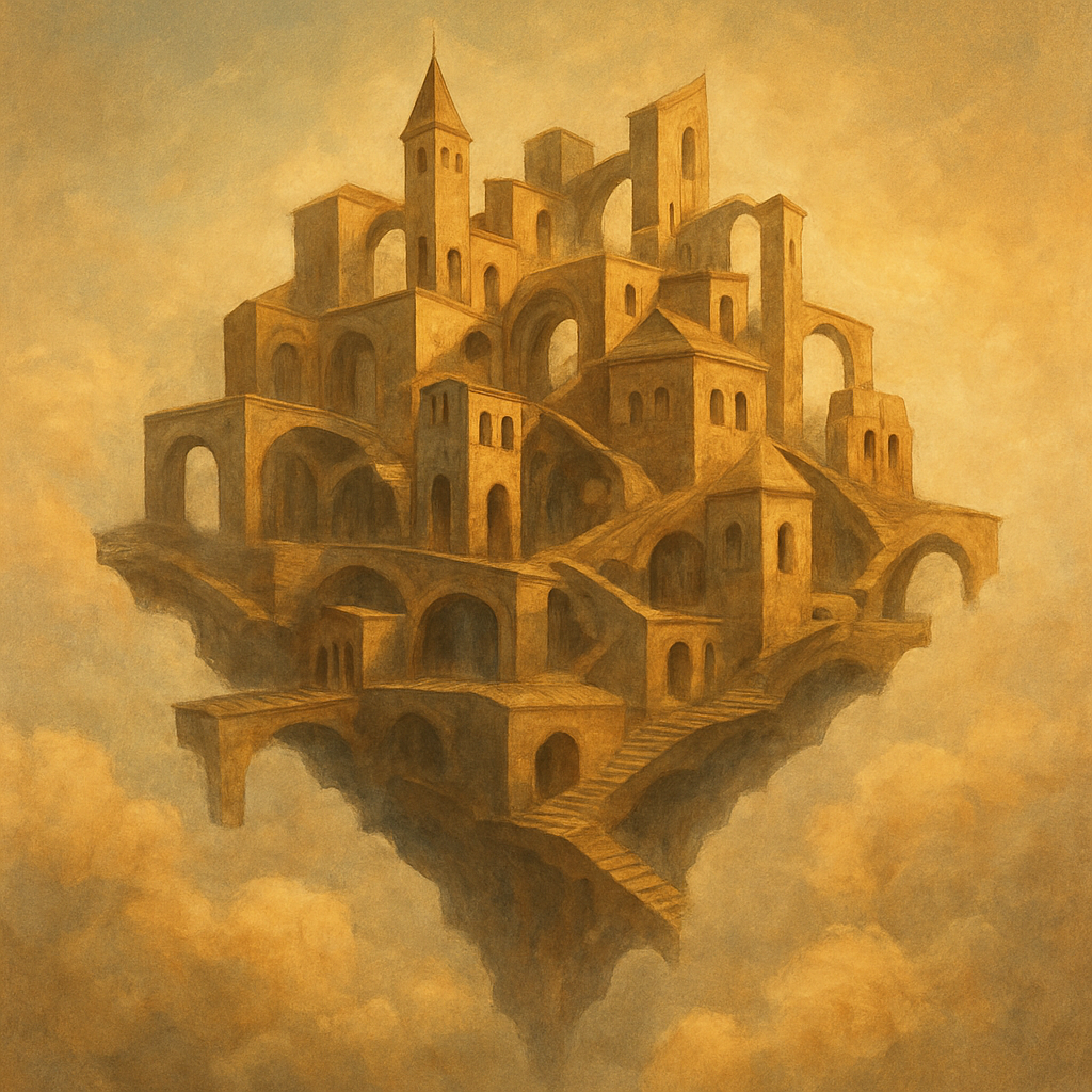Beispiel: Schwebende Stadt — Konzeptillustration